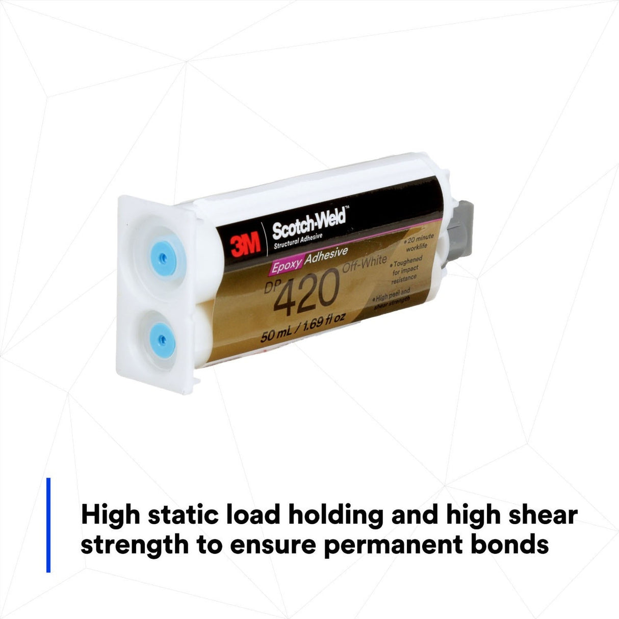 3M DP420 Epoxy Adhesive, Off-White, 50 mL Duo-Pak (7100148736) - 7
