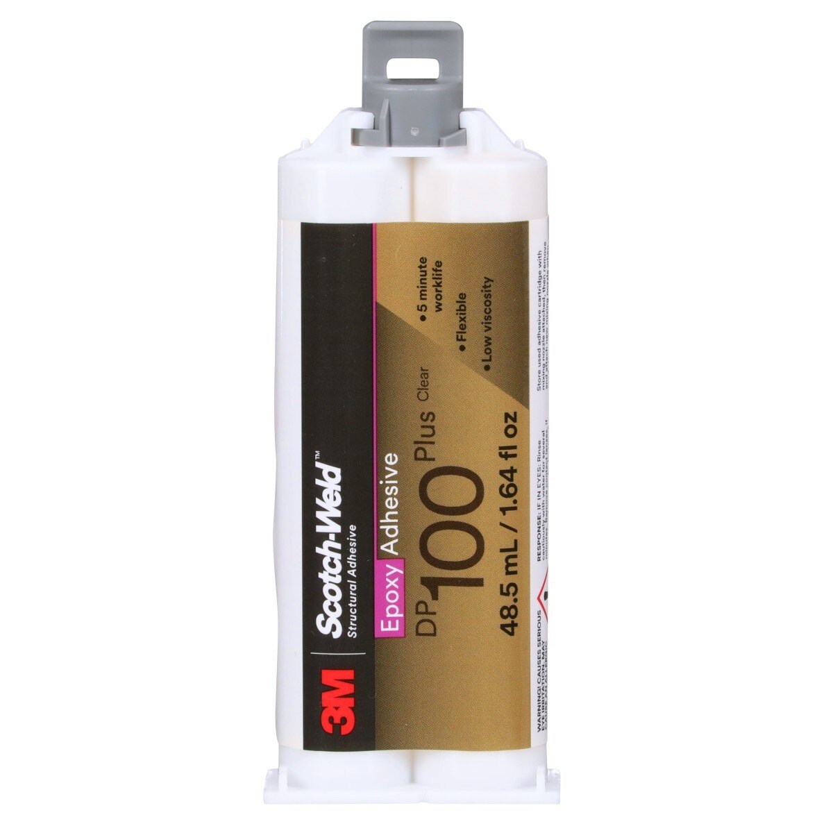 3M DP100 Plus Scotch-Weld Epoxy Adhesive, Clear, 48.5 mL 1.64 fl oz Duo-Pak (7100148750) - (12Pack)