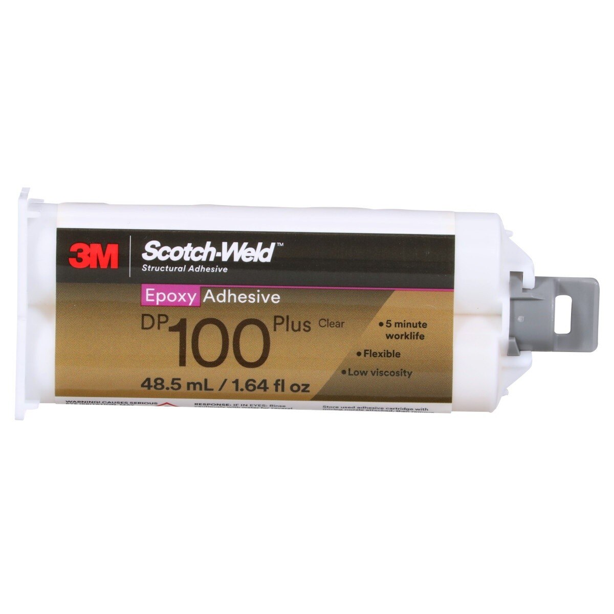 3M DP100 Plus Scotch-Weld Epoxy Adhesive, Clear, 48.5 mL 1.64 fl oz Duo-Pak (7100148750) - (12Pack) - 2