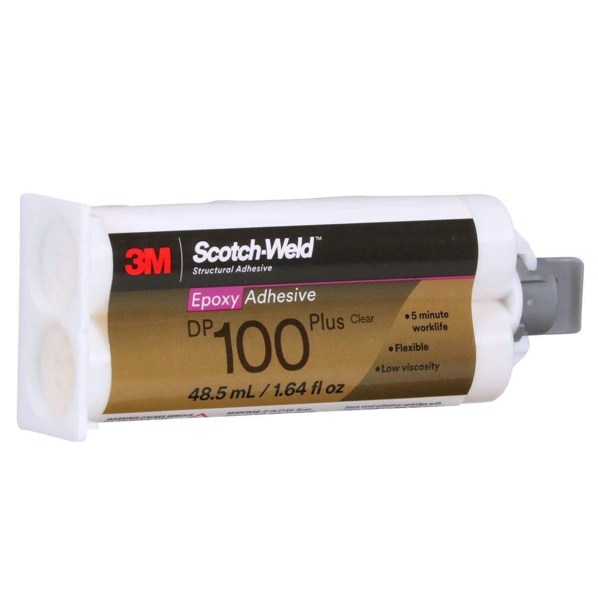 3M DP100 Plus Scotch-Weld Epoxy Adhesive, Clear, 48.5 mL 1.64 fl oz Duo-Pak (7100148750) - (12Pack) - 3