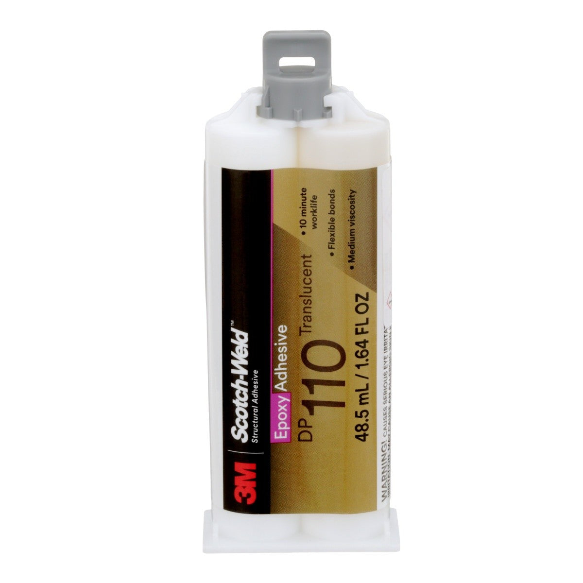 3M DP110 Scotch-Weld Epoxy Adhesive Duo-Pak Cartridge, Translucent, 48.5 mL (110) (7100148762) - (12Pack)