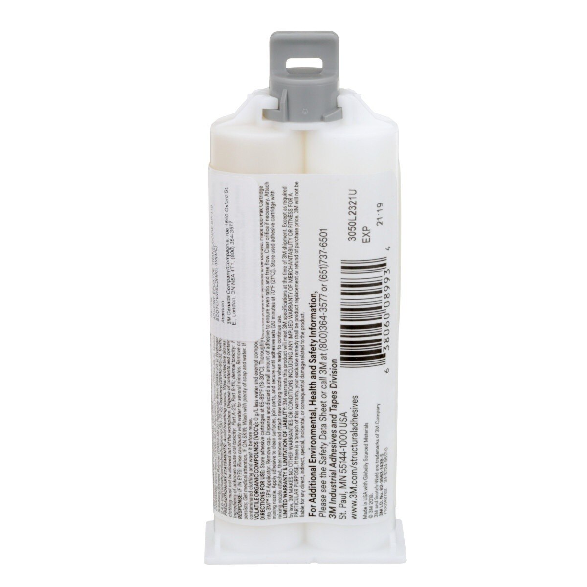 3M DP110 Scotch-Weld Epoxy Adhesive Duo-Pak Cartridge, Translucent, 48.5 mL (110) (7100148762) - (12Pack) - 5