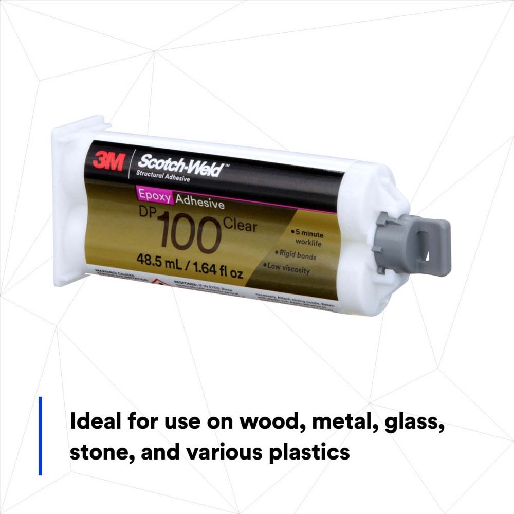 3M DP100 Scotch-Weld Epoxy Adhesive Duo-Pak, Clear (7100148763) (12 Pack) - 3