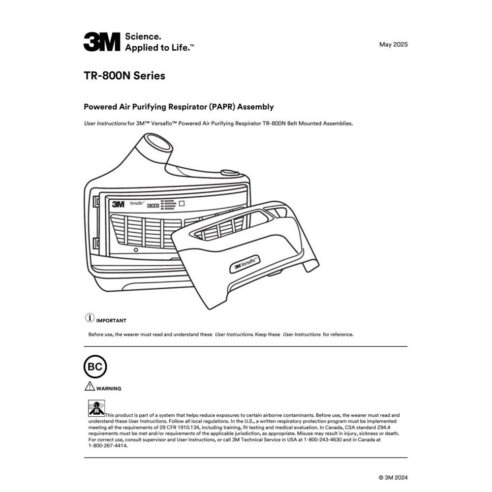3M TR-802N 94242 Versaflo Powered Air Purifying Respirator Unit AAD Intrinsically Safe (7100150821) - 7