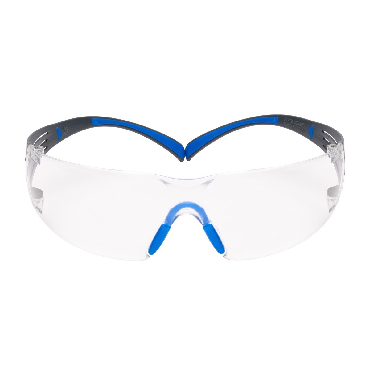 3M SF401SGAF-BLU SecureFit Safety Glasses, Clear Lens, Blue/Gray Frame, ANSI Z87.1 (7100150838) - (20 Pack)