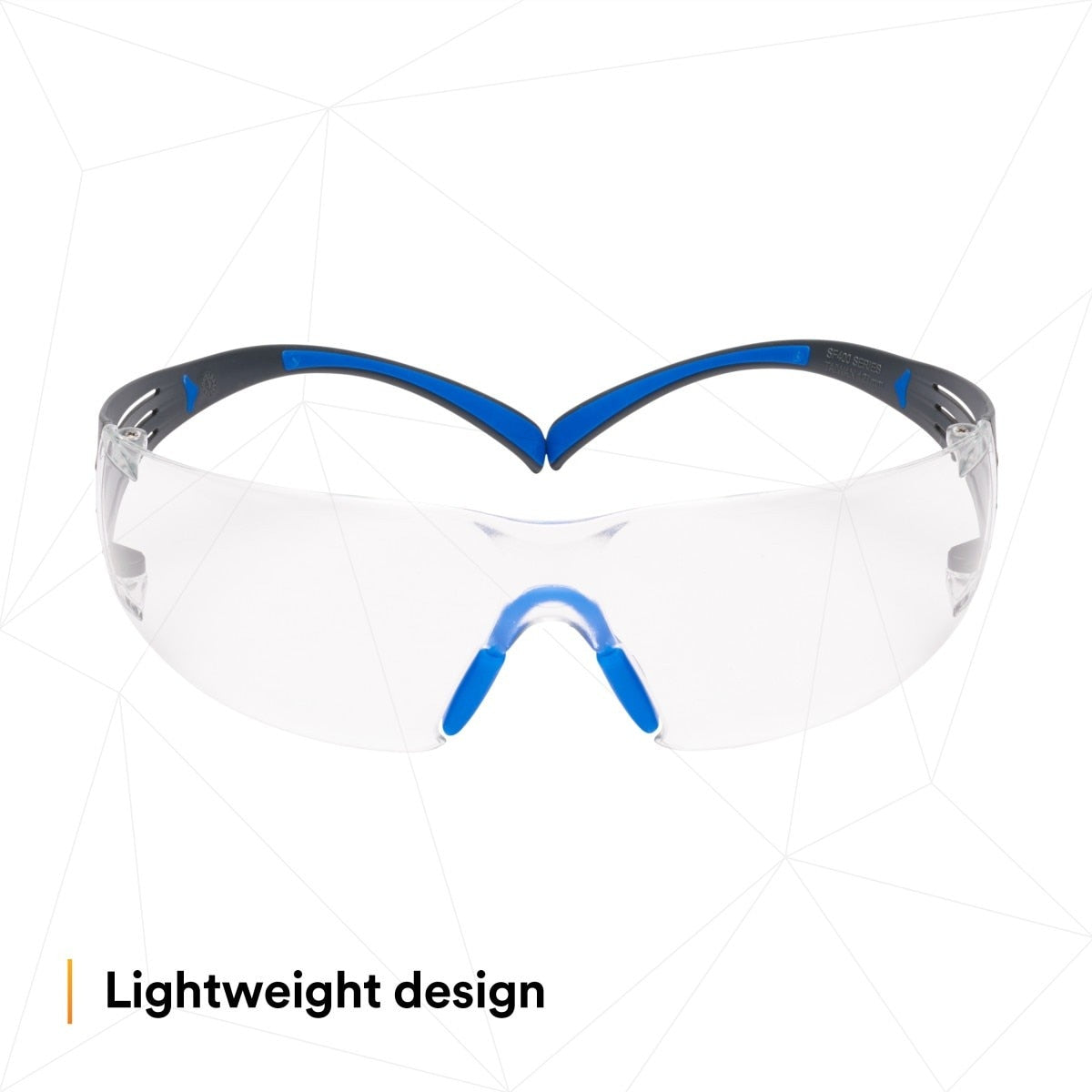 3M SF401SGAF-BLU SecureFit Safety Glasses, Clear Lens, Blue/Gray Frame, ANSI Z87.1 (7100150838) - (20 Pack) - 6