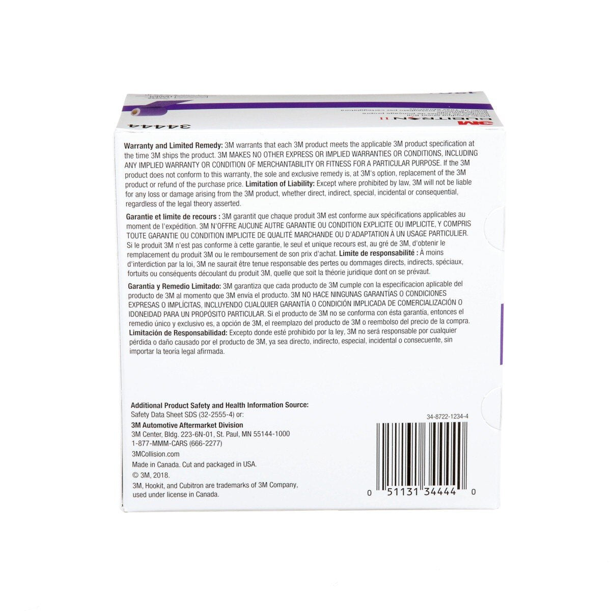 3M 737U 34444 Cubitron II Hookit Clean Sanding Sheet Roll, Multi Hole, 120 Plus, Purple, 70 mm x 12 m (7100155338) - (5 Pack) - 8