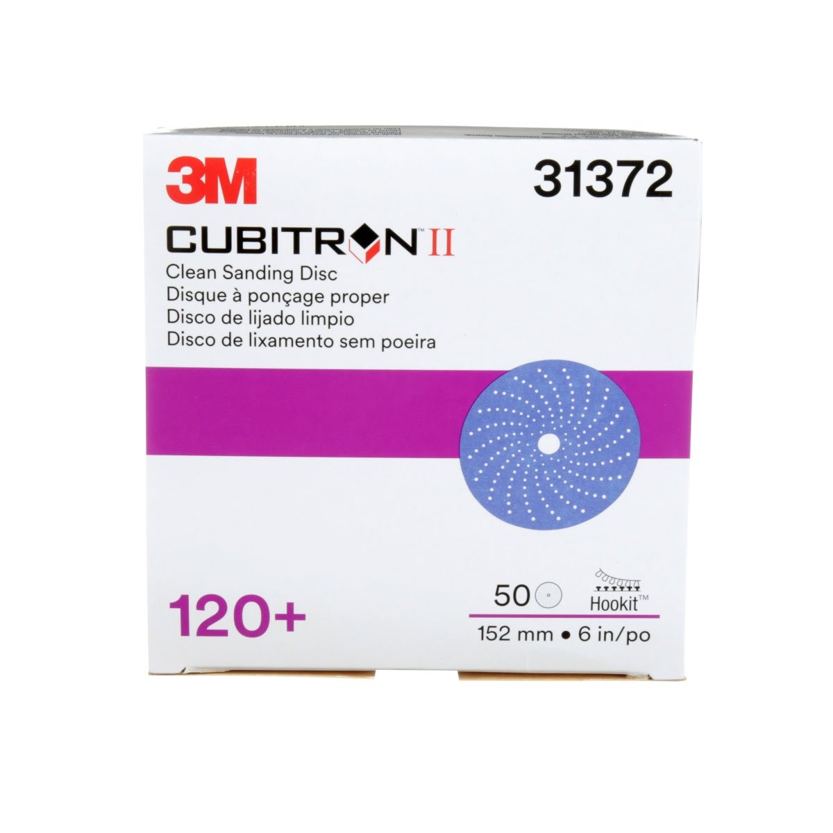 3M 31372 Cubitron II Hookit Clean Sanding Abrasive Disc, 6 in, 120+ Grit, Purple (7100155360) (200 Pack) - 5