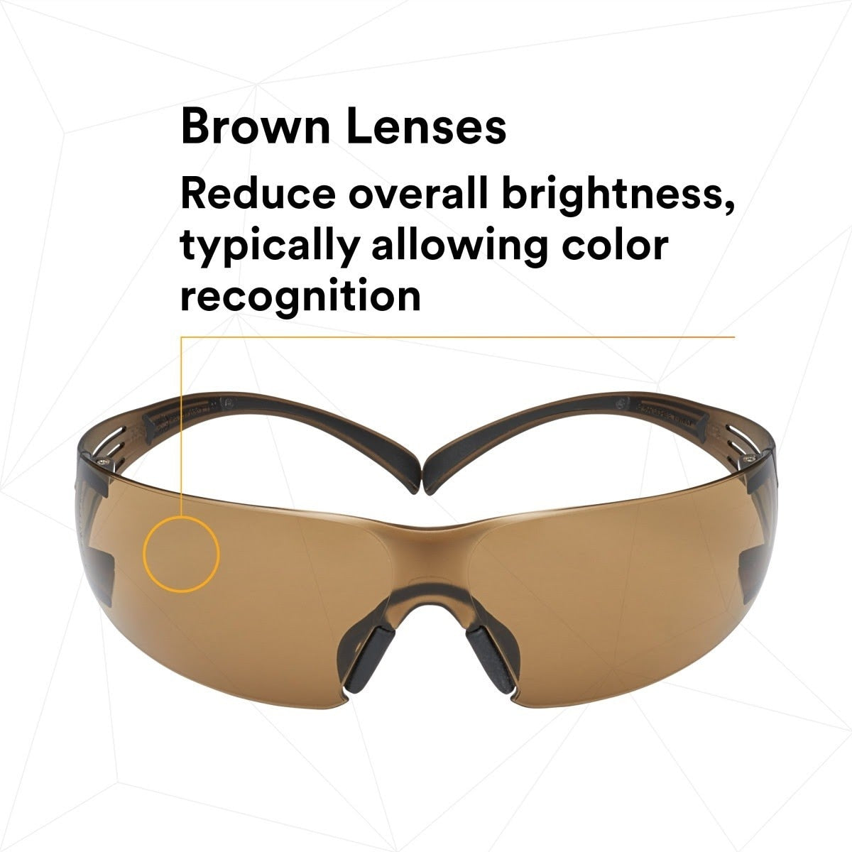 3M SF405SGAF-BLA 1334251 SecureFit Safety Glasses, Black/Brown, Brown Scotchgard Anti-fog Lens (7100155940) - (20Pack) - 6