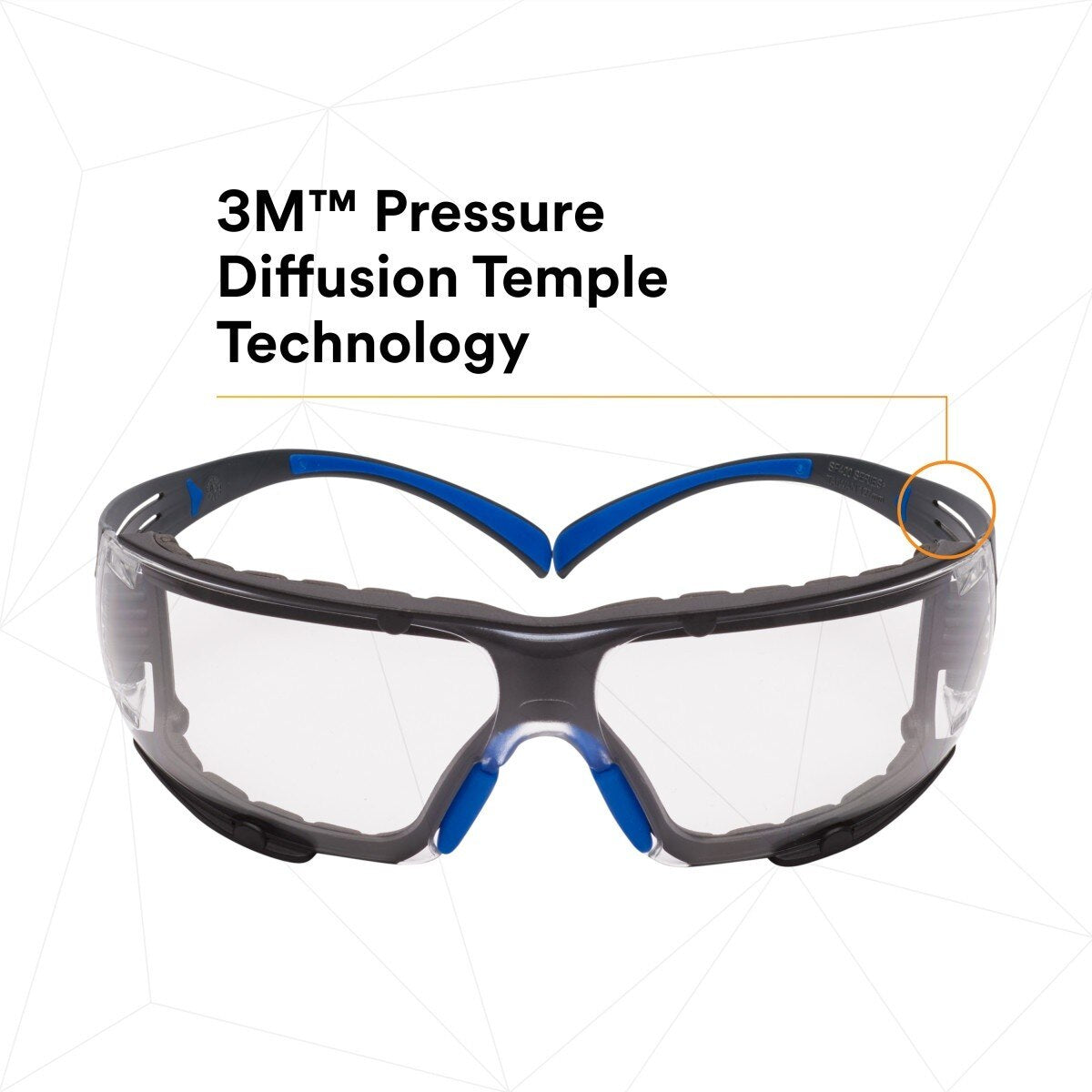 3M SF401SGAF-BLU-F SecureFit 400 Safety Glasses, Clear Polycarbonate Lens with Anti-Fog Anti-Scratch, Blue/Gray Frame, Removable Foam Gasket, ANSI Z87 Eye Protection (7100156104) - (20 Pack)