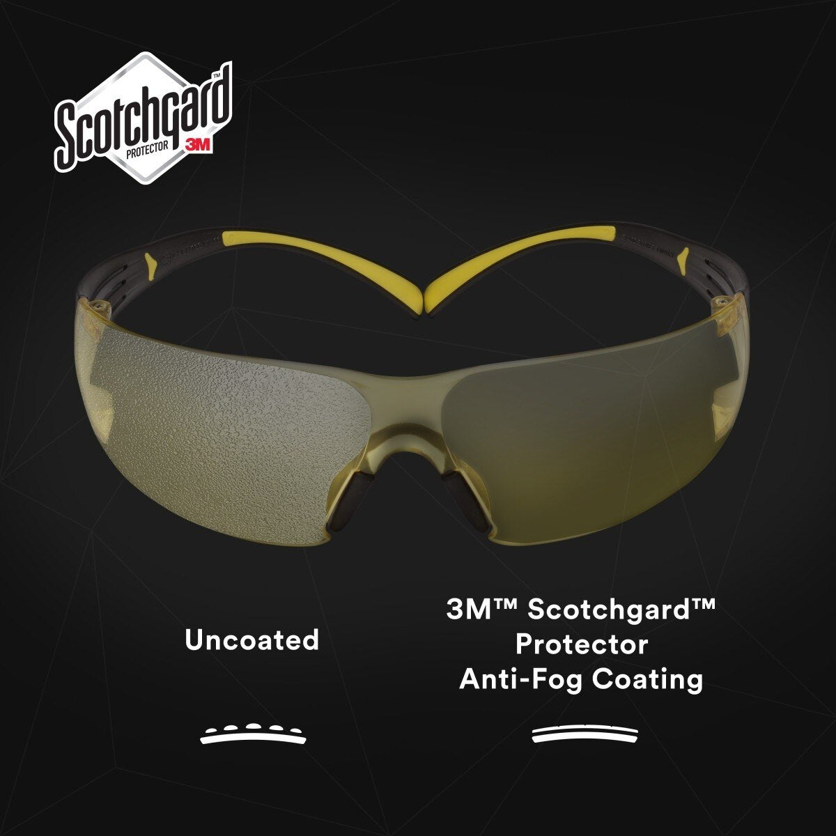 3M SF403SGAF-YEL SecureFit Scotchgard Safety Glasses, Amber Lens, Yellow/Black Frame, Anti-Fog, Anti-Scratch, ANSI Z87 (SF403SGAF-YEL) (7100158219) (Case of 20) - (20Pack) - 8