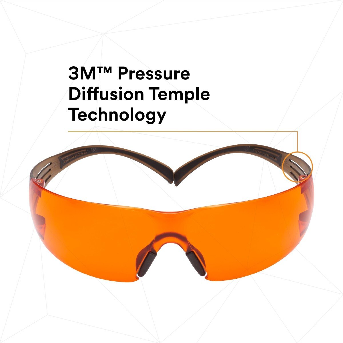 3M SF406SGAF-BLA SecureFit Safety Glasses, Orange Lens, Brown/Black Frame, Anti-Fog Anti-Scratch, ANSI Z87 (7100158220) - (20 Pack) - 4