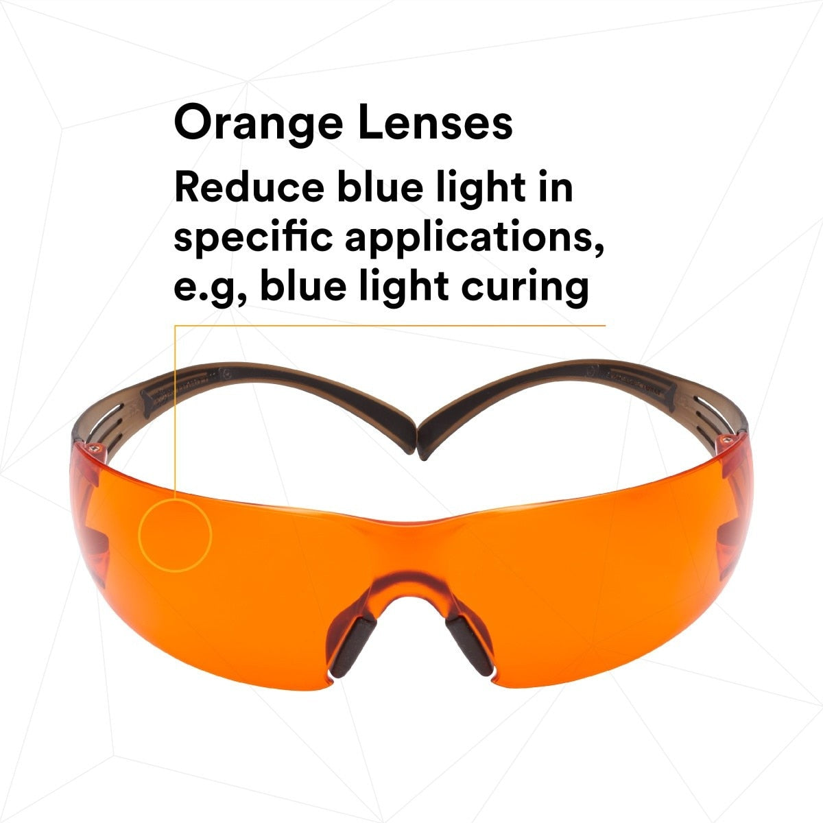 3M SF406SGAF-BLA SecureFit Safety Glasses, Orange Lens, Brown/Black Frame, Anti-Fog Anti-Scratch, ANSI Z87 (7100158220) - (20 Pack) - 7