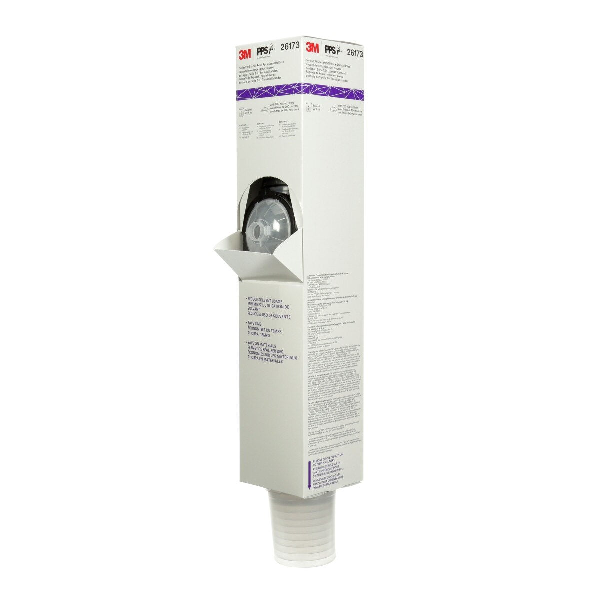 3M 26173 PPS Spray Cup System Refill Kit, Standard, 22 oz, 200 Micron Filter (7100166278) - (2Pack)