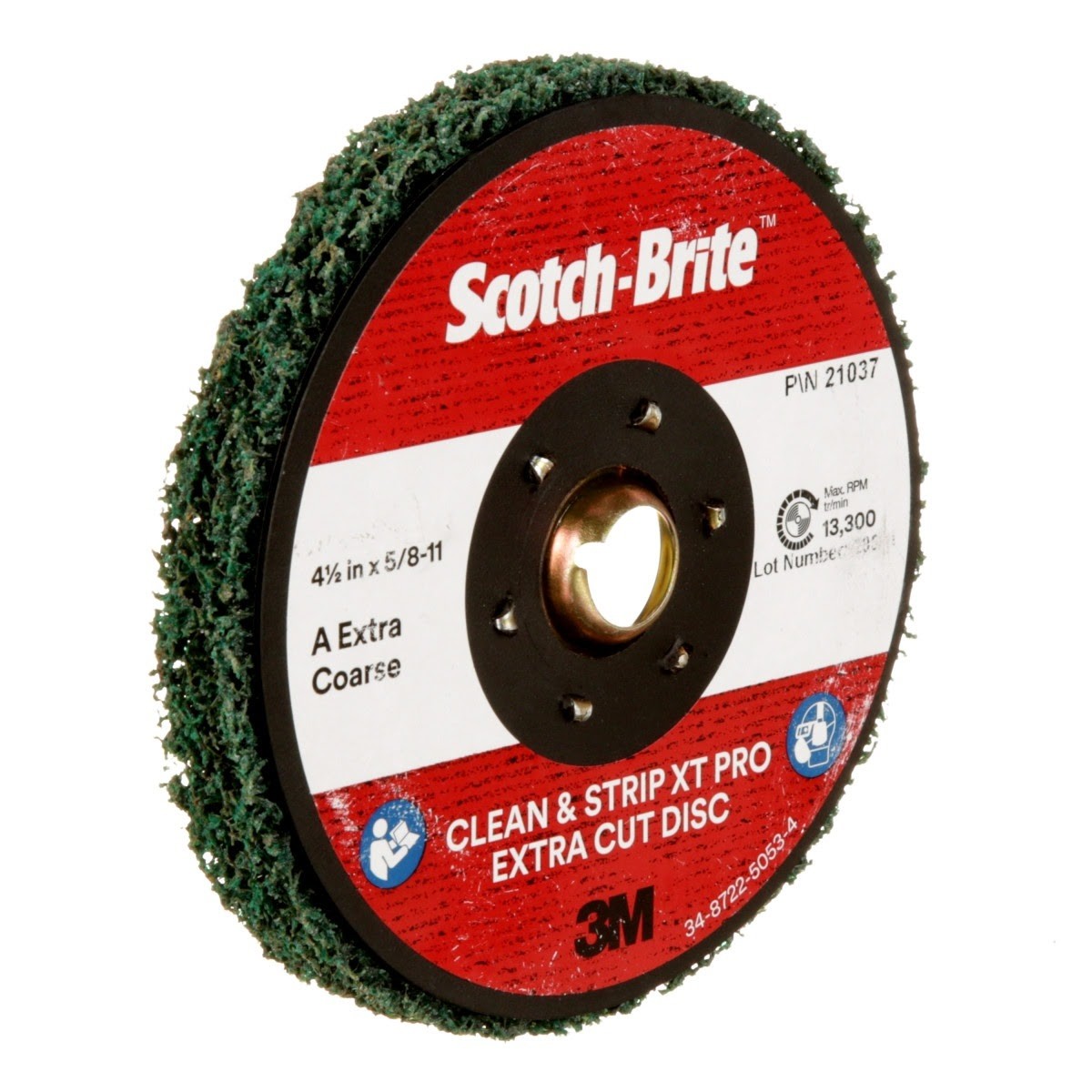 3M XC-DN Scotch-Brite Clean and Strip XT Pro Extra Cut TN Quick Change Disc, A/O XCRS, Green, 4-1/2 in x 5/8 in-11 (7100175465) (10 Pack) - 4