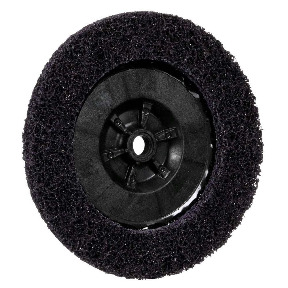 3M XO-DC Scotch-Brite Clean and Strip XT Pro Disc, SiC Extra Coarse, Purple, 7 in x 5/8"-11, Type 27 (7100175474) (5 Pack) - 4