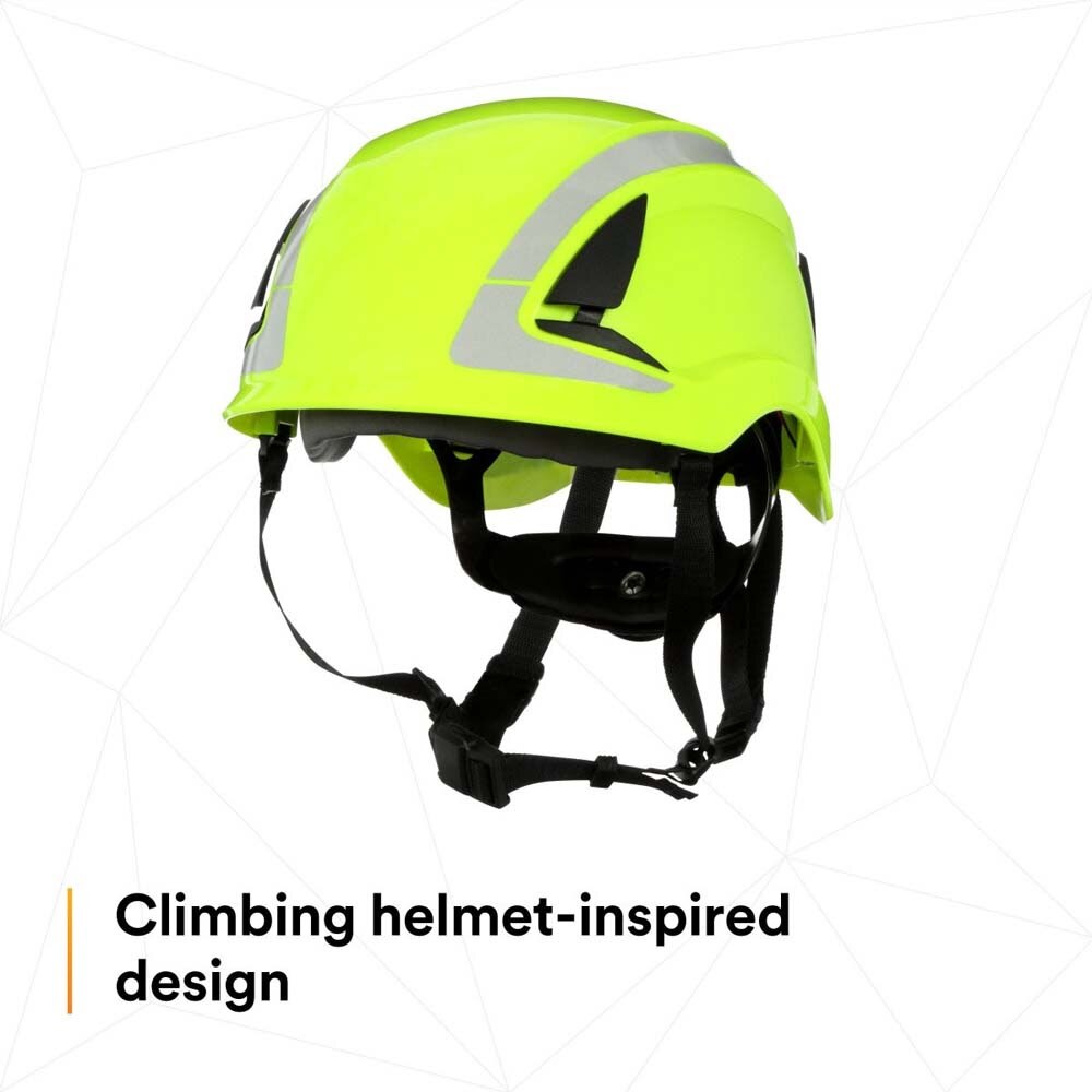 3M X5014X-ANSI SecureFit X5000 Non-Vented Safety Helmet with 6-Point Ratchet Suspension and Scotchlite Reflective, Hi-Visibility Green (7100175561) - (4 Pack) - 6
