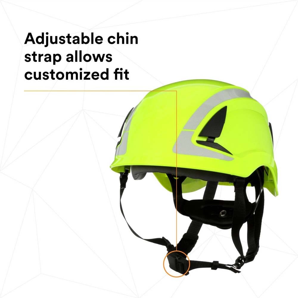 3M X5014X-ANSI SecureFit X5000 Non-Vented Safety Helmet with 6-Point Ratchet Suspension and Scotchlite Reflective, Hi-Visibility Green (7100175561) - (4 Pack) - 8