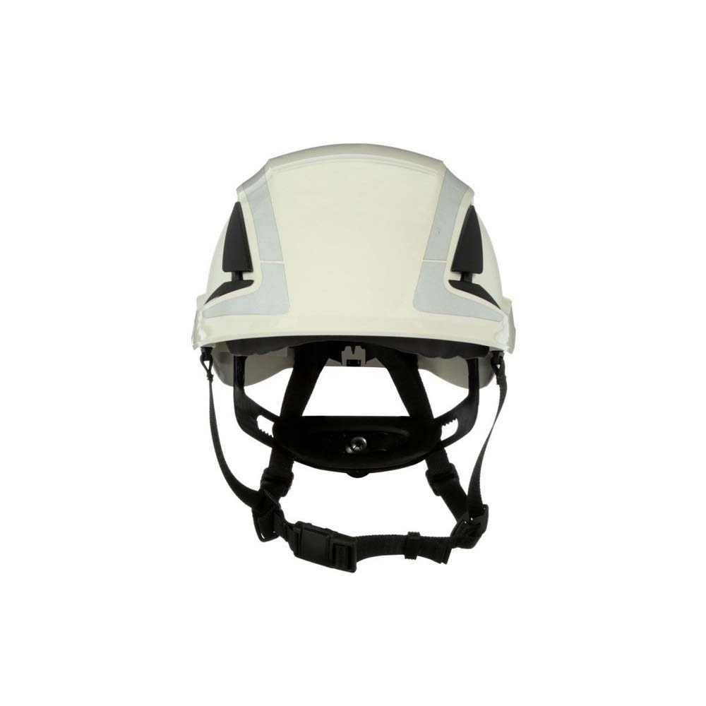 3M X5001VX-ANSI SecureFit X5000 Safety Helmet, Vented ABS Shell with 6-Point Ratchet Suspension and Scotchlite Reflective, White (7100175562) (4 Pack) - 2