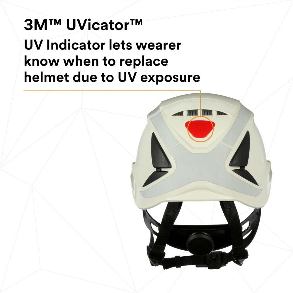 3M X5001VX-ANSI SecureFit X5000 Safety Helmet, Vented ABS Shell with 6-Point Ratchet Suspension and Scotchlite Reflective, White (7100175562) - (4Pack) - 10
