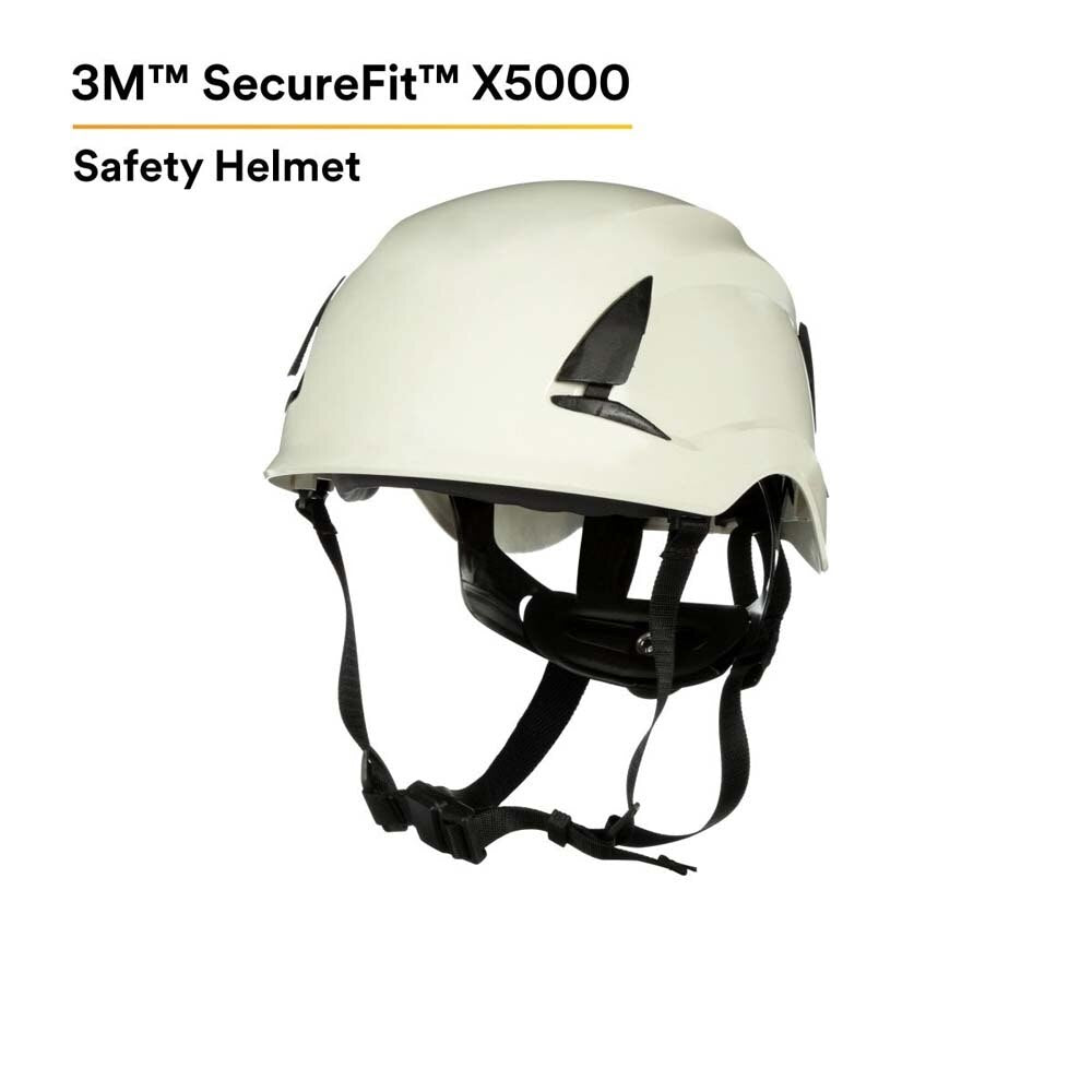 3M X5001-ANSI SecureFit Safety Helmet, Non-Vented ABS Shell, White (7100175570) - 2