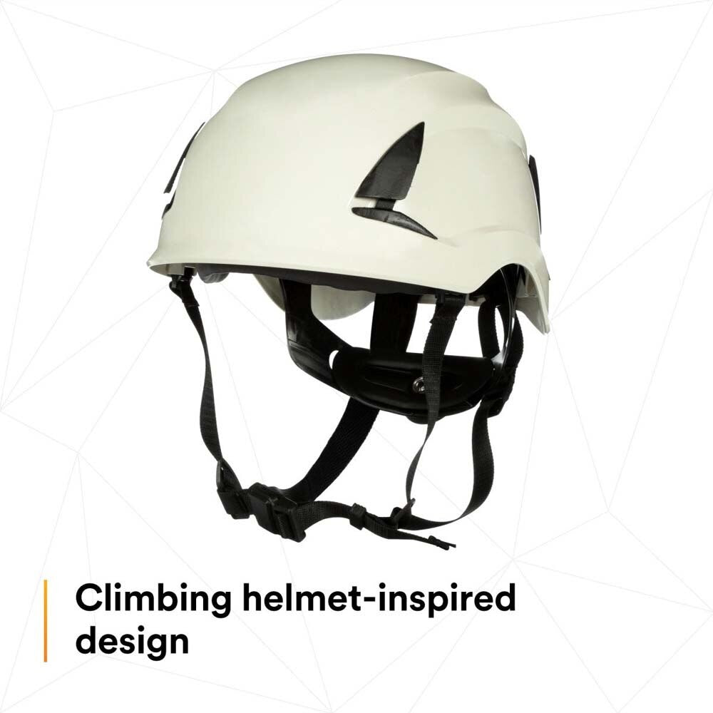 3M X5001-ANSI SecureFit Safety Helmet, Non-Vented ABS Shell, White (7100175570) - (10Pack) - 3