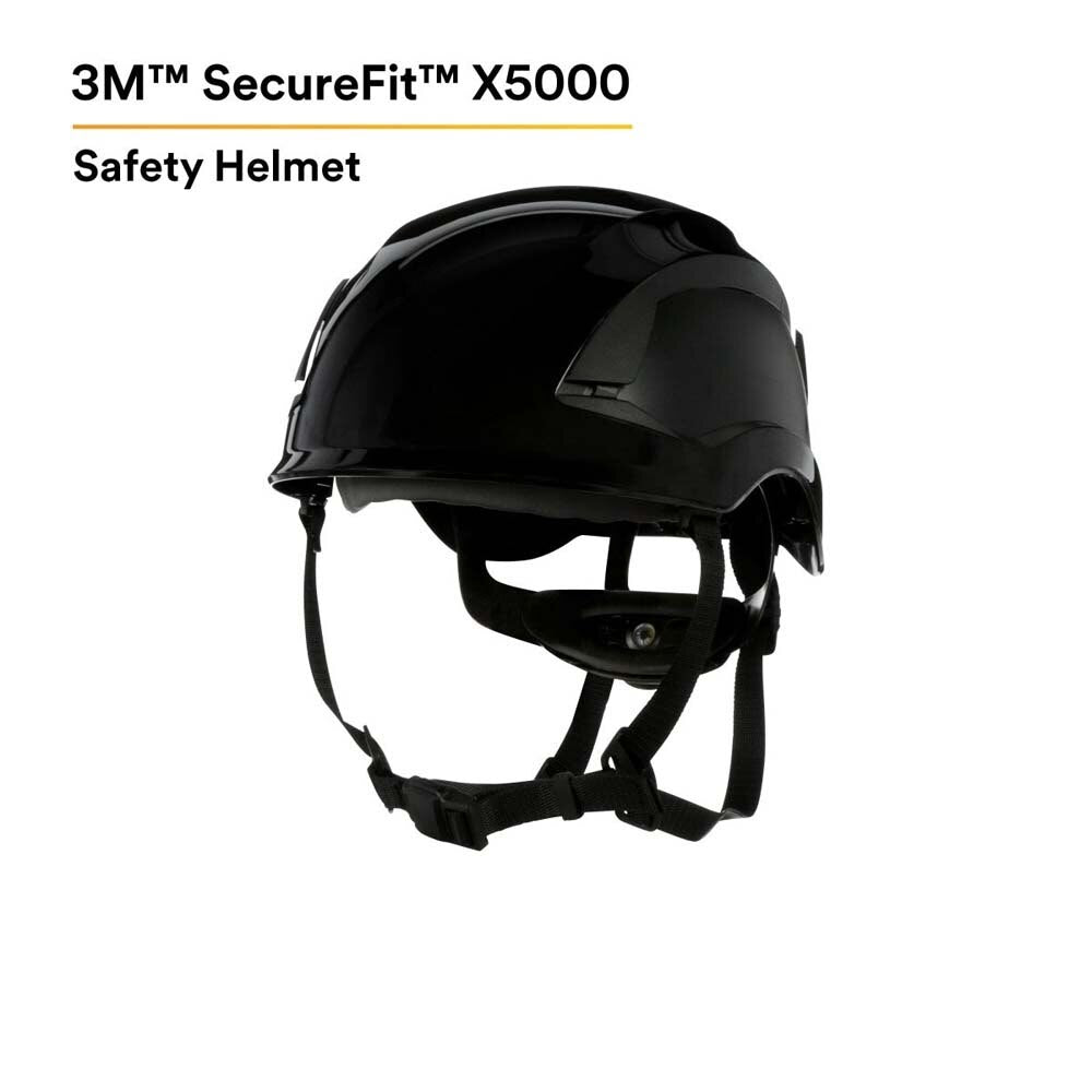 3M X5012-ANSI SecureFit X5000 Series Safety Helmet, Non-Vented, Black, 6-Point Ratchet Suspension (7100175576) - (10Pack) - 5