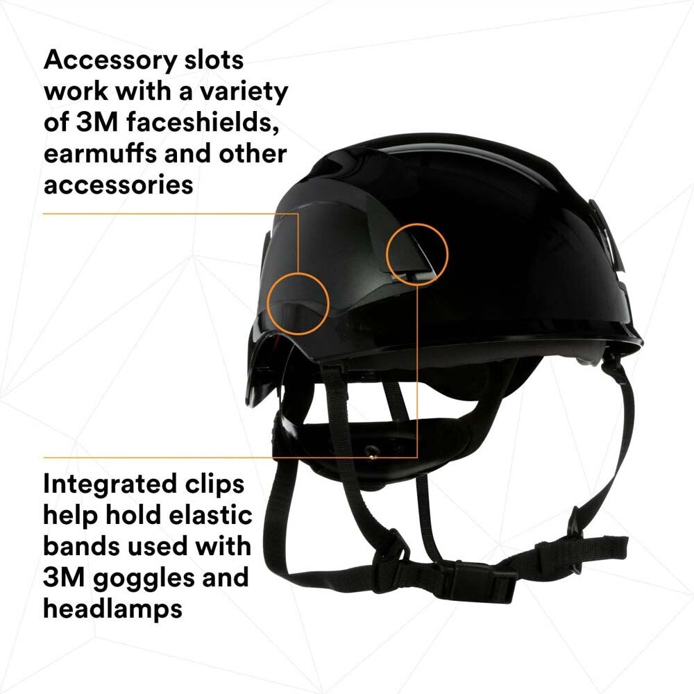 3M X5012-ANSI SecureFit X5000 Series Safety Helmet, Non-Vented, Black, 6-Point Ratchet Suspension (7100175576) - (10Pack) - 8