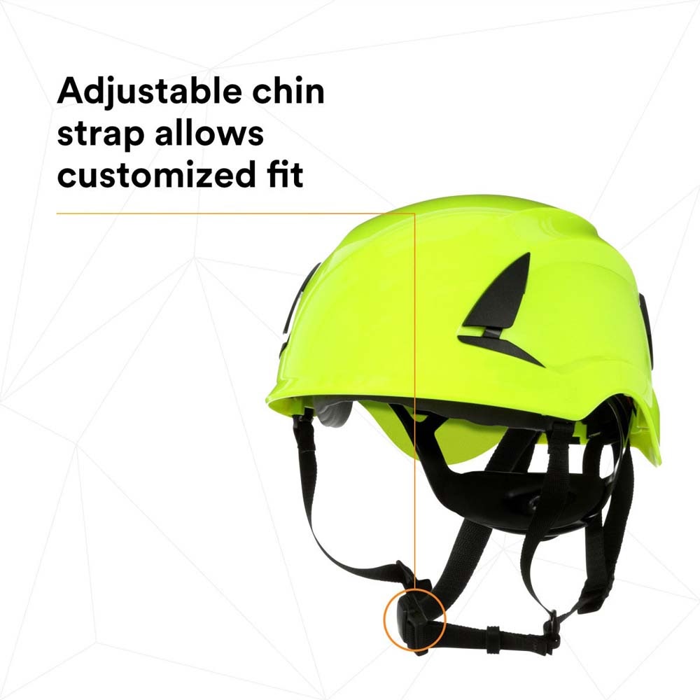 3M X5014-ANSI SecureFit X5000 Safety Helmet, Non-Vented, High-Visibility Green, 6-Point Ratchet Suspension (7100175577) (10 Pack) - 4