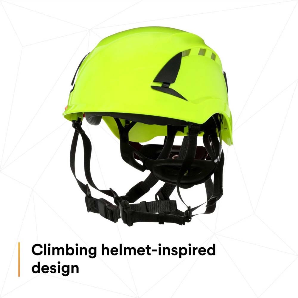 3M X5014V-ANSI SecureFit Safety Helmet, Vented, High Visibility Green, 6-Point Suspension (7100175585) - (10Pack) - 8