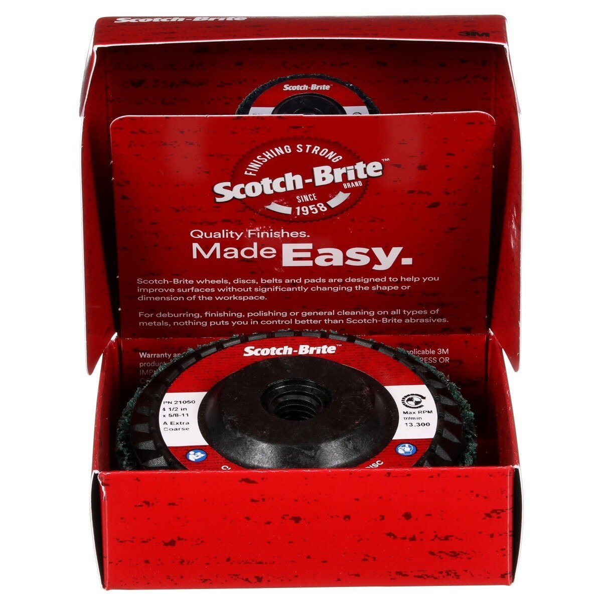 3M XC-DC Scotch-Brite Clean and Strip XT Pro Extra Cut Disc, Aluminum Oxide Extra Coarse, Green, 4-1/2 in x 5/8 in-11, Type 27 (7100176126) - (10 Pack) - 7