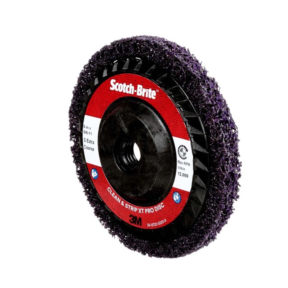 3M XO-DC Scotch-Brite Clean and Strip XT Pro Disc, SiC Extra Coarse, Type 27, 5 in x 5/8-11 (7100177482) (10 Pack) - 3