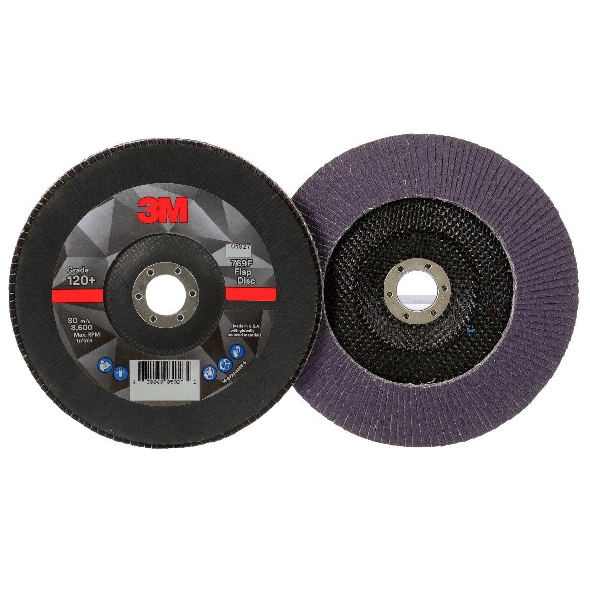 3M 769F Flap Disc, Type 29, 120+, Precision Shaped Ceramic, Purple, 7 in x 7/8 in (7100178089) (250 Pack) - 2