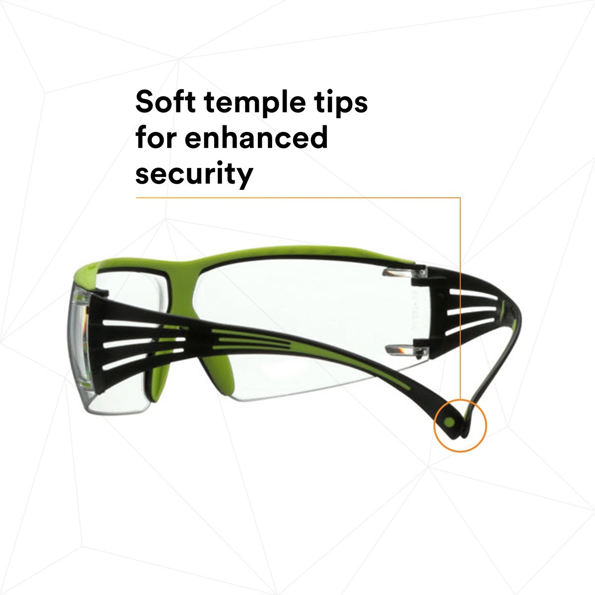 3M SF401XAF-GRN SecureFit 400 Series Safety Glasses, Green/Black, Clear Anti-Fog/Anti-Scratch Lens (7100180045) - (20 Pack) - 6