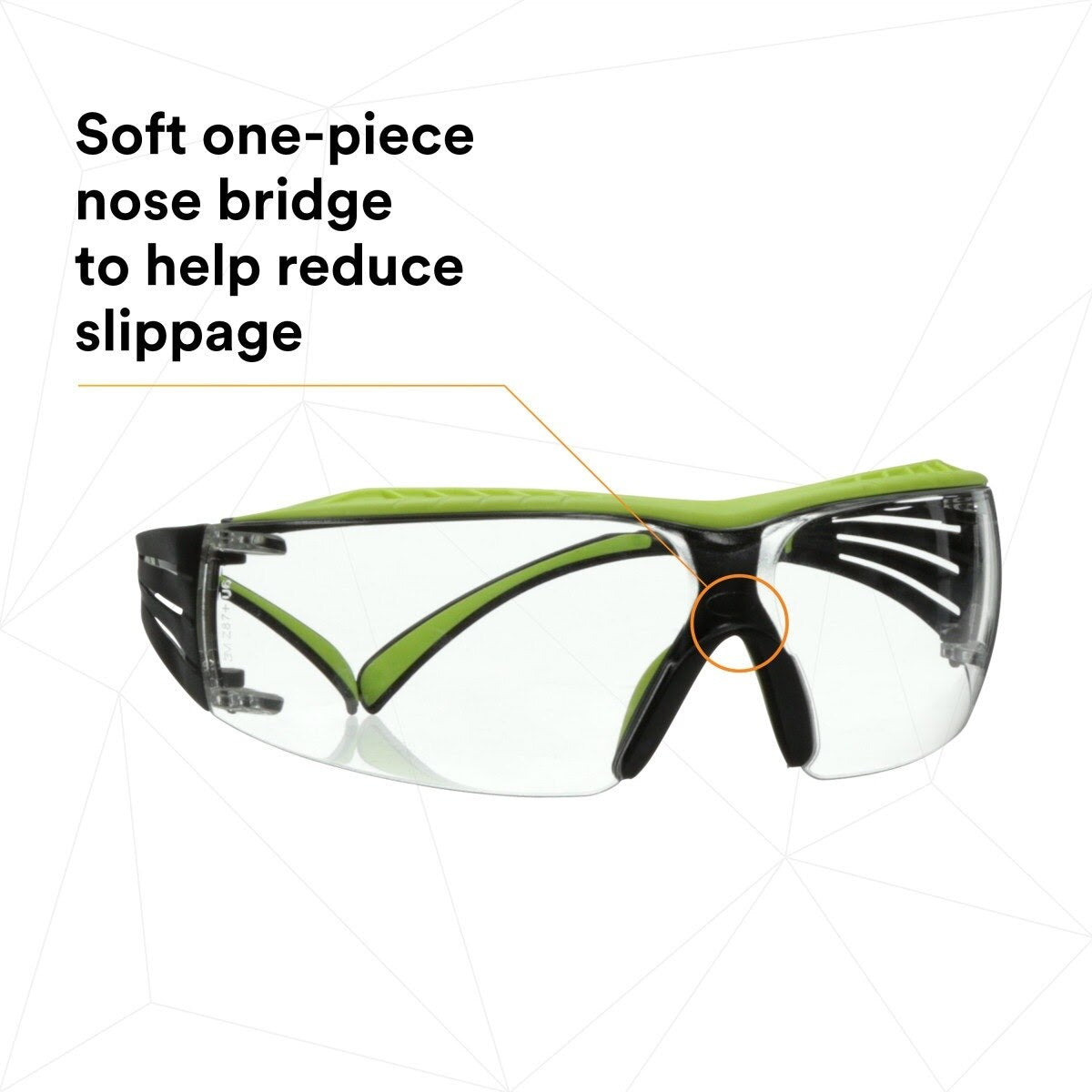3M SF401XAF-GRN SecureFit 400 Series Safety Glasses, Green/Black, Clear Anti-Fog/Anti-Scratch Lens (7100180045) - (20 Pack) - 10
