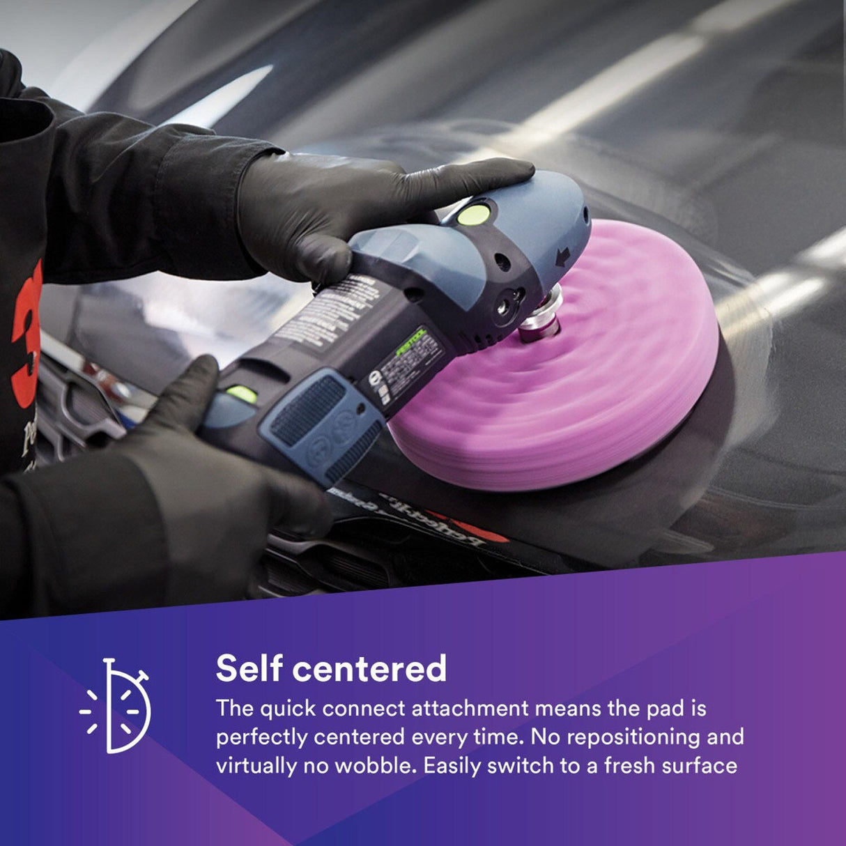 3M Perfect It 1 Step Foam Finishing Pad, Quick Connect, Waffle Face, Purple, 8 in (33035) (7100191416) - (6Pack) - 6