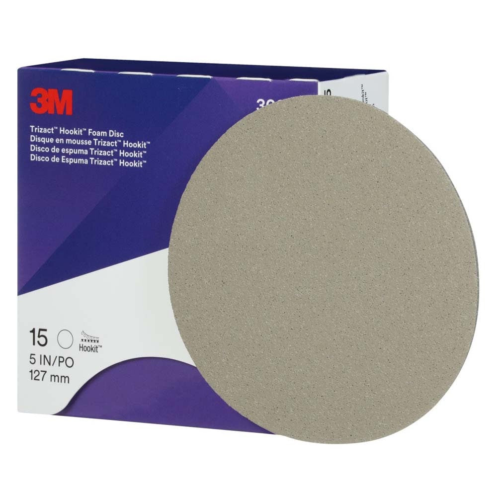 3M 30805 Trizact Hookit Foam Disc , 8000, 5 in (7100193766) (15 Pack) - 3
