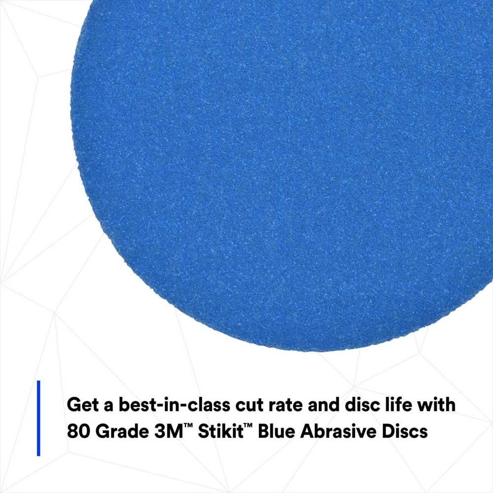 3M 36265 Stikit Blue Abrasive Disc Roll 321U, 5 in, 80, No Hole (7100199698) - 8
