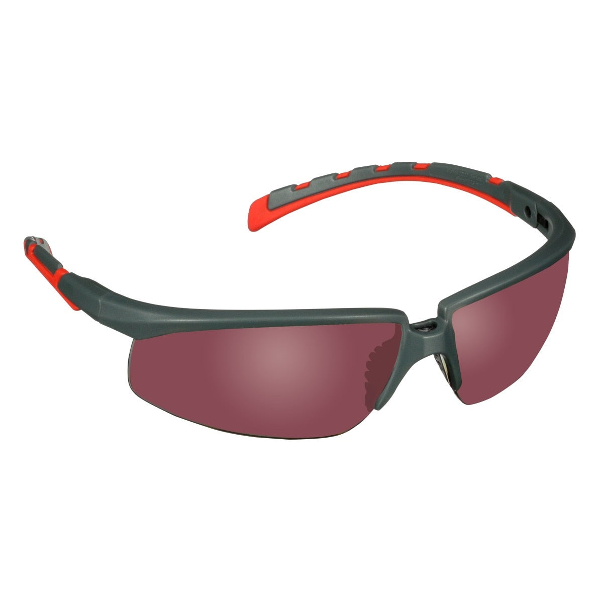 3M S2024AS-RED Solus 2000 Series Safety Glasses Anti-Scratch Red Mirror Lens Gray/Red Frame Adjustable Ratchet Temples (7100203162) (20 Pack) - 3