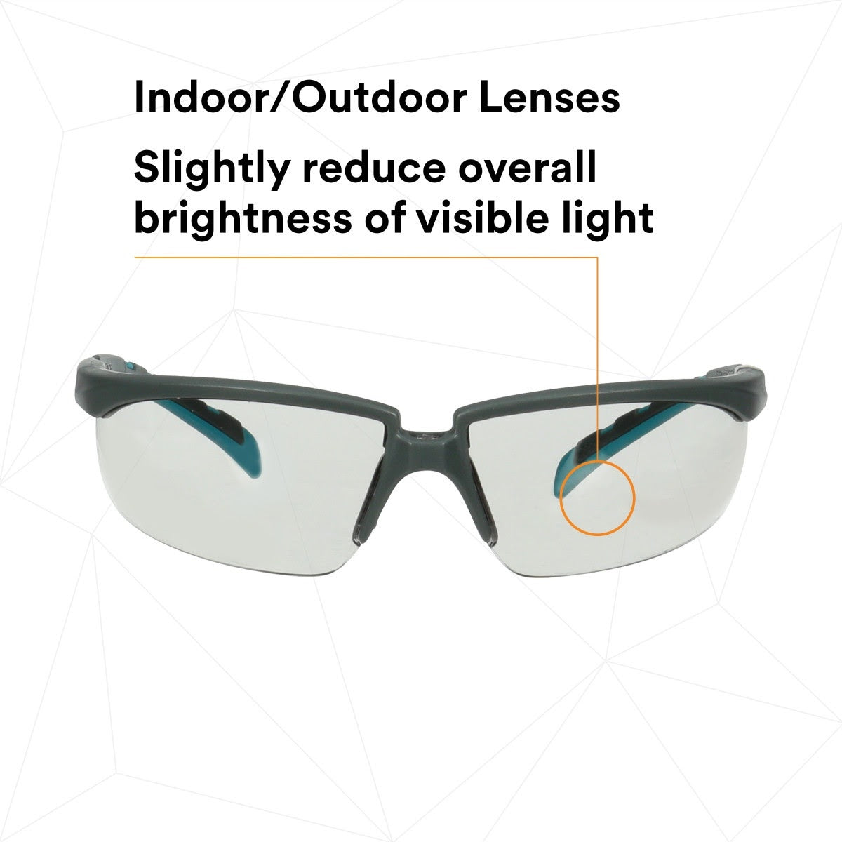 3M S2007SGAF-BGR Solus 2000 Series, Gray/Blue-Green Temples, Scotchgard Anti-Fog Coating, I/O Gray AF-AS lens (7100203171) (20 Pack) - 3