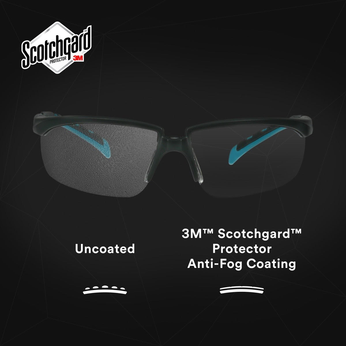 3M S2001SGAF-BGR Solus 2000 Series, Gray/Blue-Green Temples, Scotchgard Anti-Fog Coating, Clear AF-AS lens (7100203178) (20 Pack) - 5