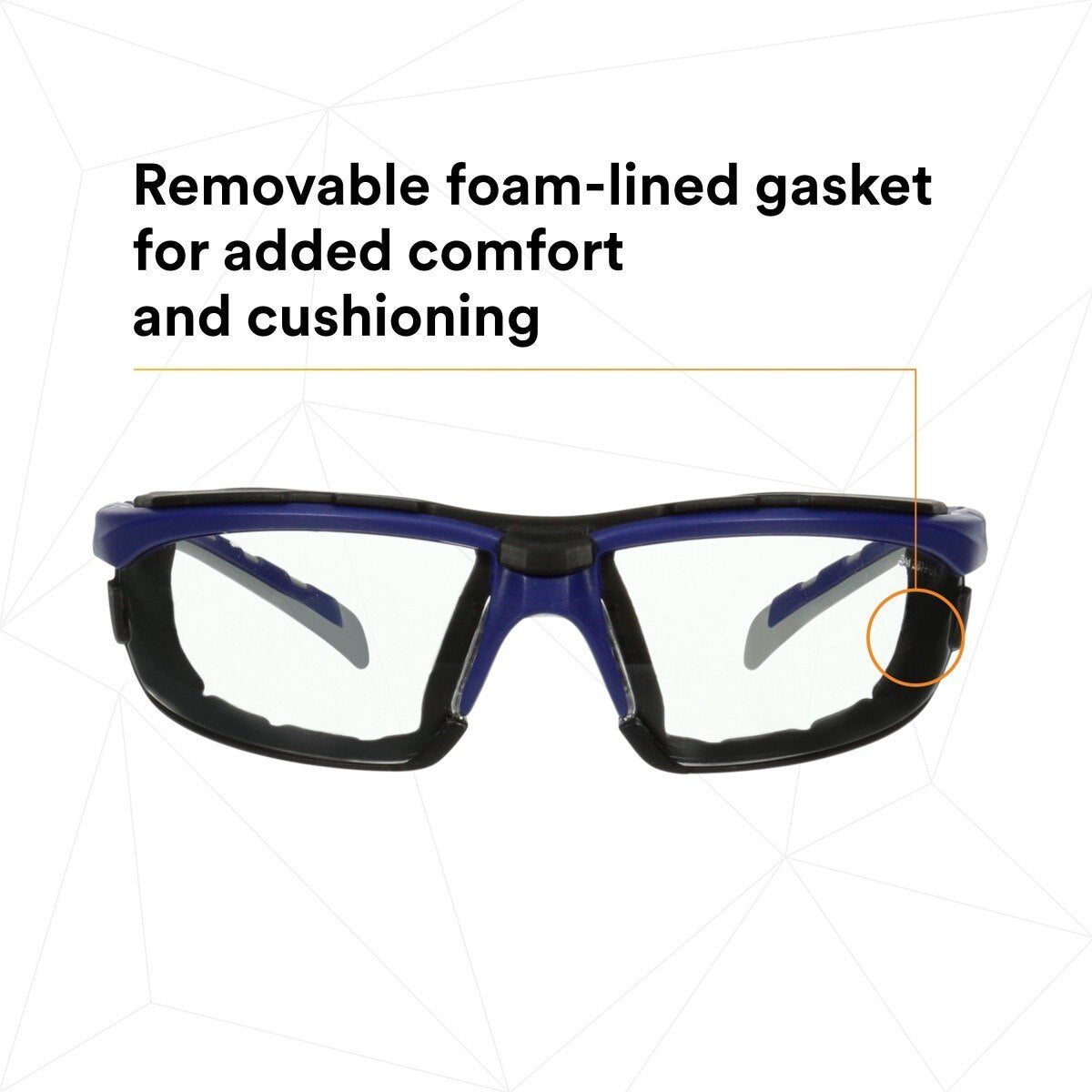 3M S2001SGAF-BGR-F Solus 2000 Series Safety Glasses, Anti-Fog Anti-Scratch, Clear Lens, Gray Teal Frame, Removable Foam Gasket (7100203183) (20 Pack) - 4