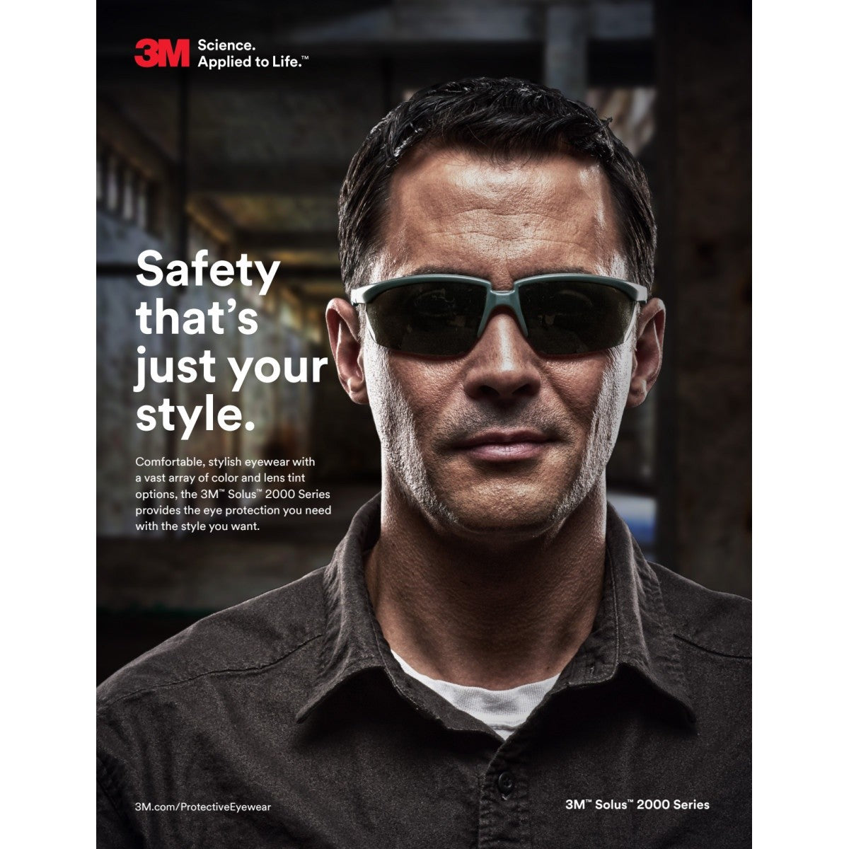 3M S2030AS-BLK Solus 2000 Series Safety Glasses, Anti-Scratch, IR Shade 3.0 Gray Lens, Black Green Temples (7100203188) (20 Pack) - 9