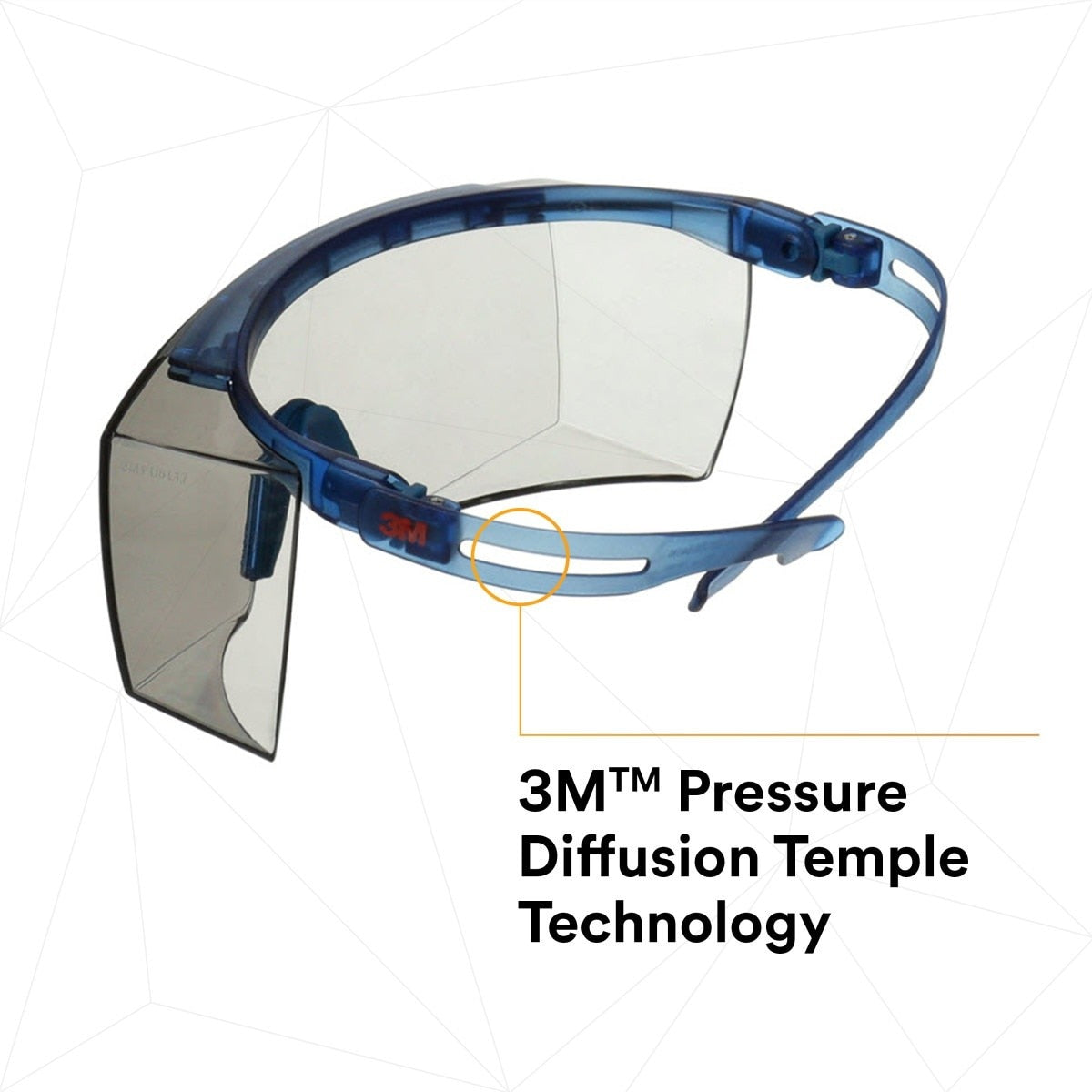 3M SF3707AS-BLU SecureFit 3700 Series OTG Safety Glasses, Anti Scratch, Indoor Outdoor Gray Lens, Blue Temple (7100203195) (10 Pack) - 10