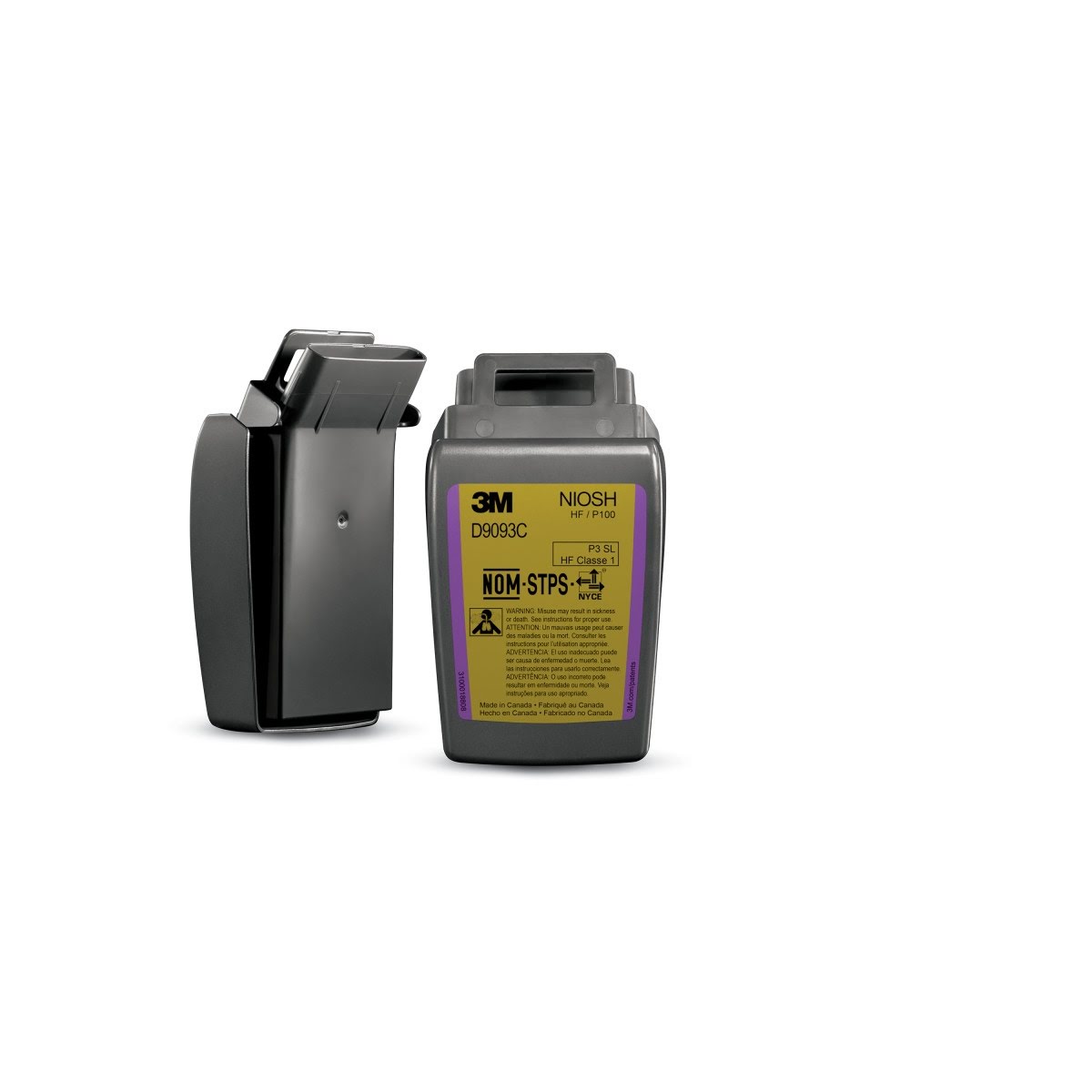 3M Secure Click Hard Case P100 Particulate Filter with Hydrogen Fluoride and Nuisance Level OV/AG Relief, NIOSH Approved (D9093C) (7100206890) (1 Pair) - (30Pack)