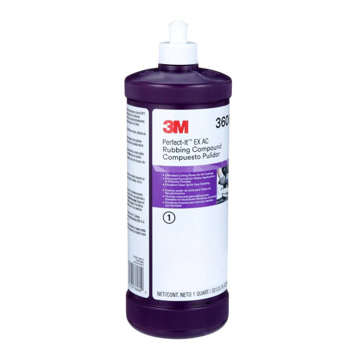 3M Perfect-It EX AC Rubbing Compound Fast Cutting High Performing 1 qt 32 fl oz (36060) (7100210683) - (6Pack) - 2