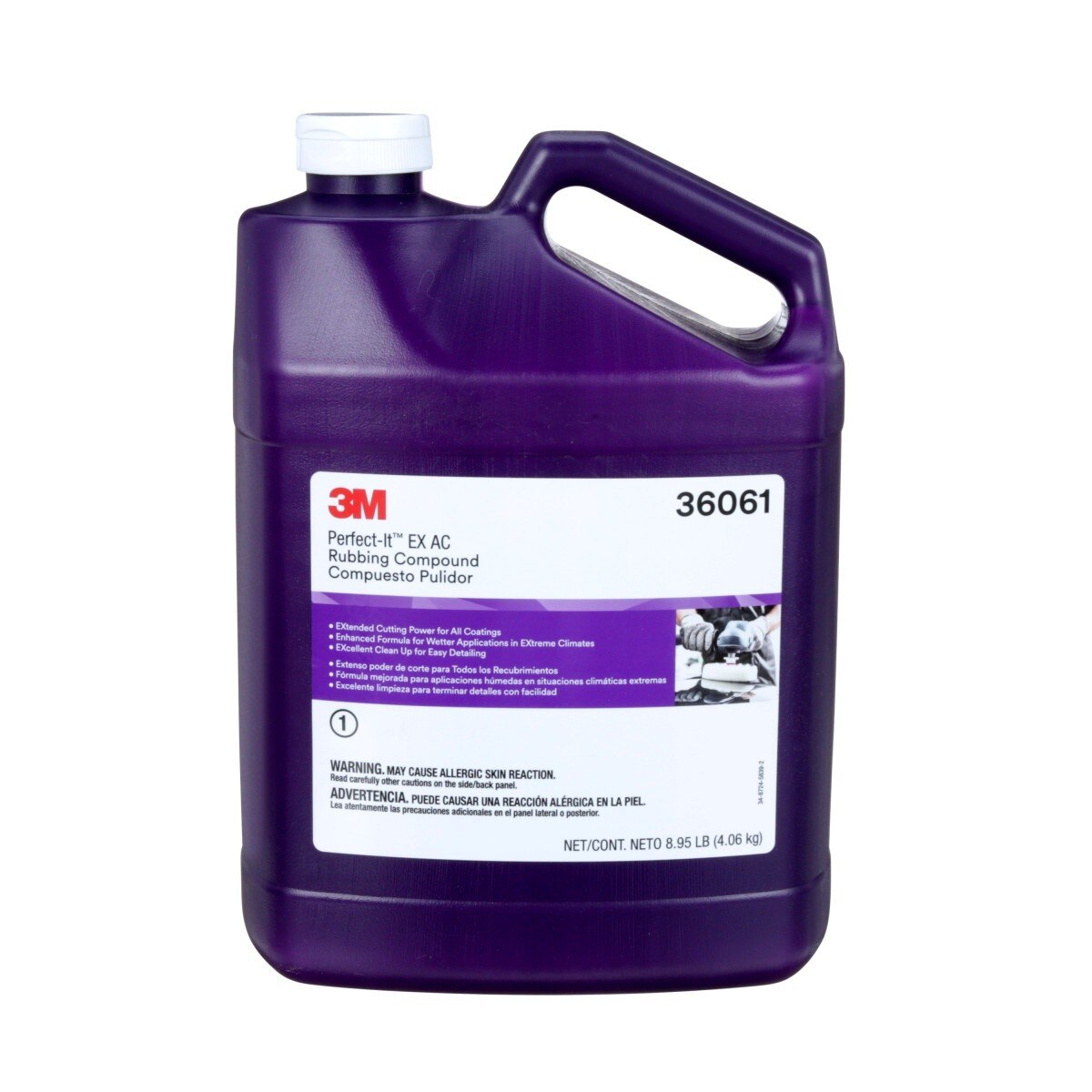 3M 36061 Perfect-It EX AC Rubbing Compound, Fast Cutting, 1 gal (8.95 lb) (7100210709) - (4Pack)