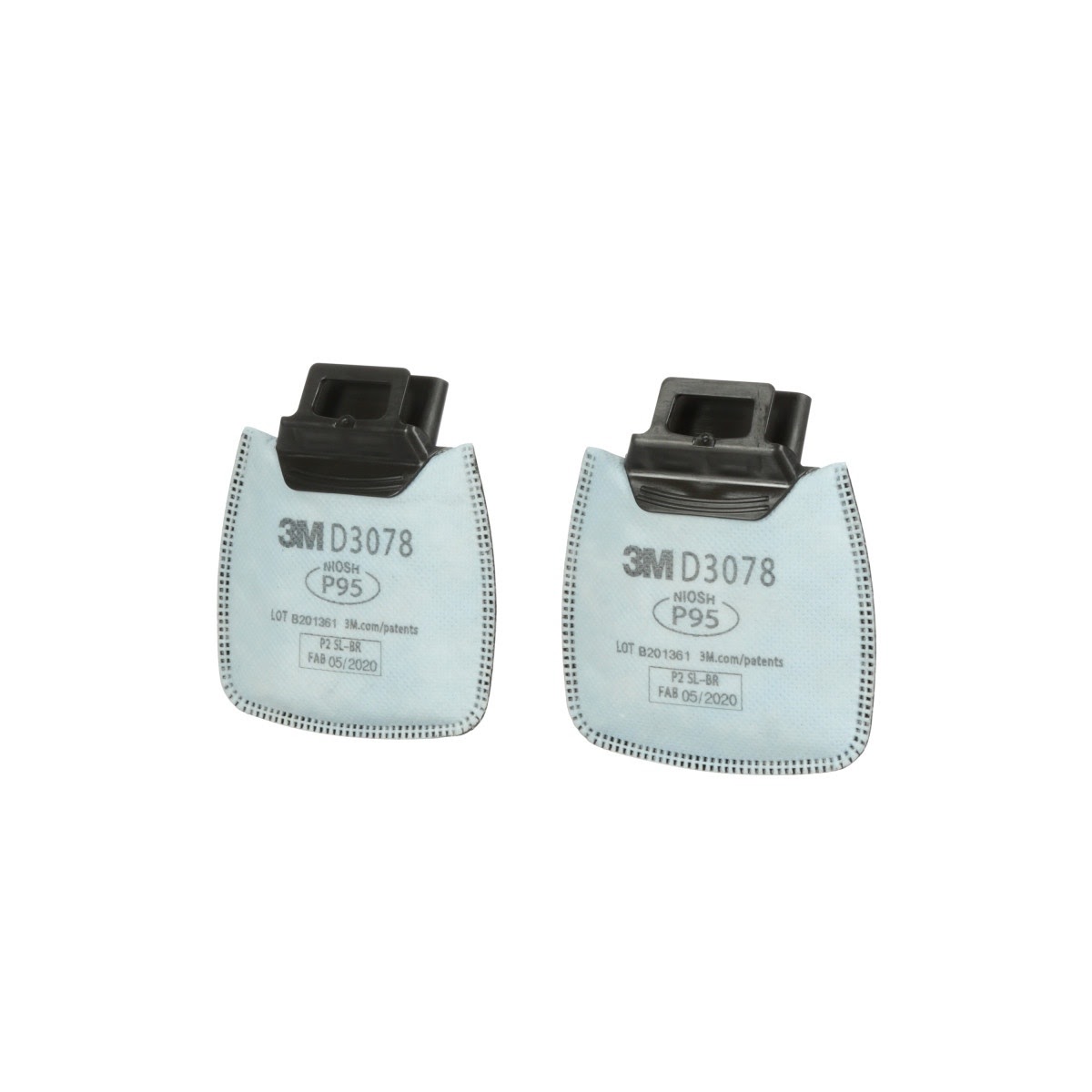 3M D3078 Secure Click Particulate Filter P95 with Nuisance Level Organic Vapor/Acid Gas Relief (7100213435) (1 Pair) - (50 Pack) - 2
