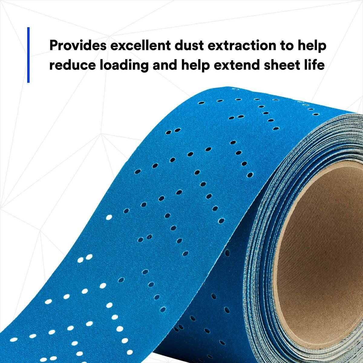 3M 321U 36195 Hookit Blue Abrasive Sheet Roll, Multi-Hole, 320 Grit, 2-3/4 in x 13 yd, Automotive Sanding (7100219220) - (4 Pack) - 4