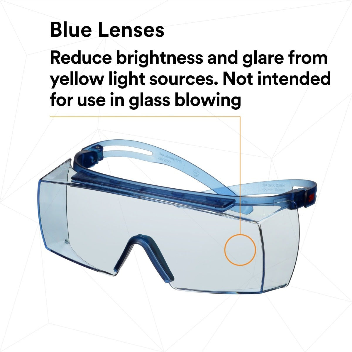 3M SF3704SGAF-BLU SecureFit 3700 Series, Blue Temples, Scotchgard Anti-Fog Coating, Light Blue OTG AF-AS lens (7100221209) (10 Pack) - 7